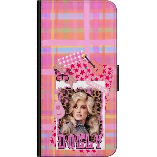 Kompatibel Tegnebogsetui til Nokia 5.4 Dolly Parton rosa countrycollage med gitarr