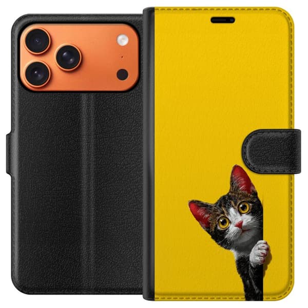 Kompatibelt Lommeboketui til Apple iPhone 17 Pro Max Søtt kattemotiv med stilig design