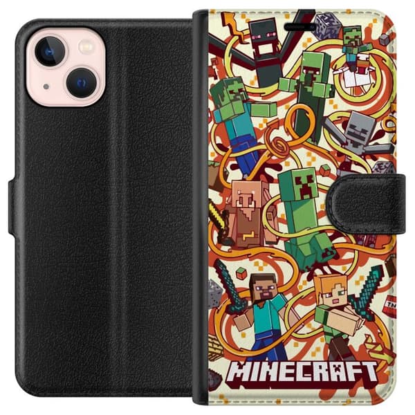 Kompatibelt Plånboksfodral till Apple iPhone 13 mini Minecraft