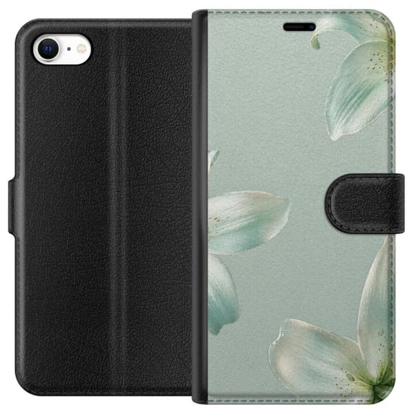 Kompatibel Tegnebogsetui til Apple iPhone 6s Elegant design med mintgrønne liljer og harmoniske blomsterdetaljer