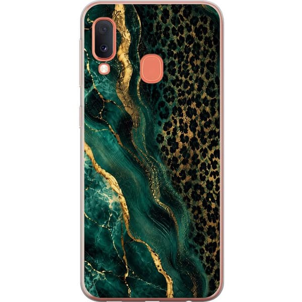 Kompatibelt Mobilskal till Samsung Galaxy A20e Emerald Leopard