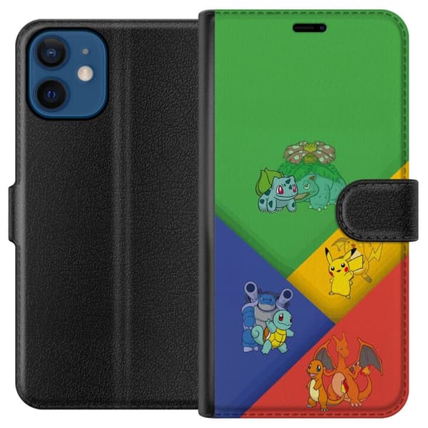 Kompatibel Tegnebogsetui til Apple iPhone 12 mini med klassiske første udviklinger og farvetema
