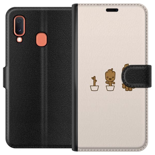 Kompatibelt Lommeboketui til Samsung Galaxy A20e Groot