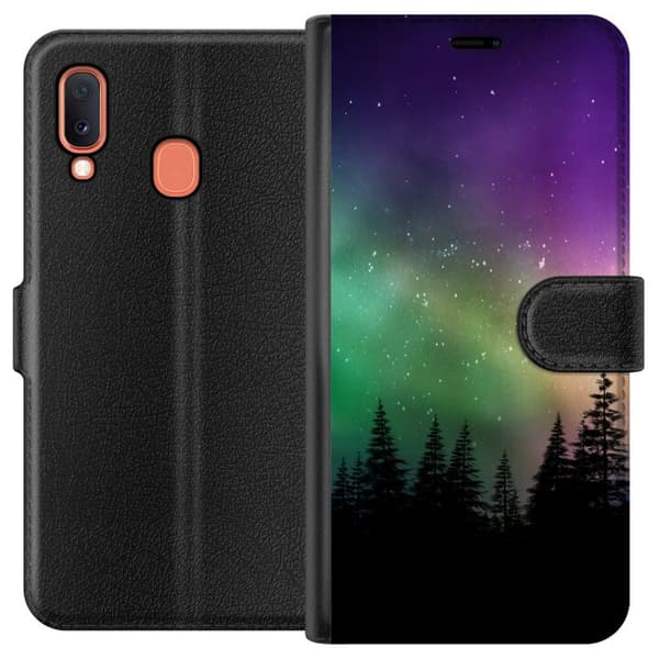 Kompatibelt Lommeboketui til Samsung Galaxy A20e Nordlys