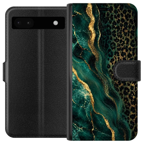 Kompatibelt Plånboksfodral till Google Pixel 6a Emerald Leopard