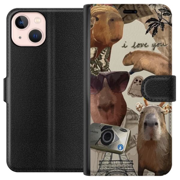 Kompatibelt Plånboksfodral till Apple iPhone 13 mini Capybara