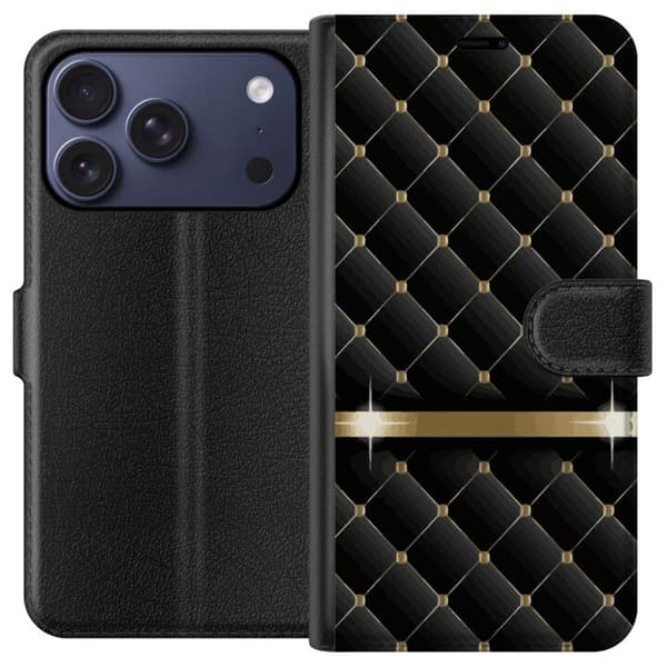 Kompatibel Tegnebogsetui til Apple iPhone 17 Pro Luksus Sort