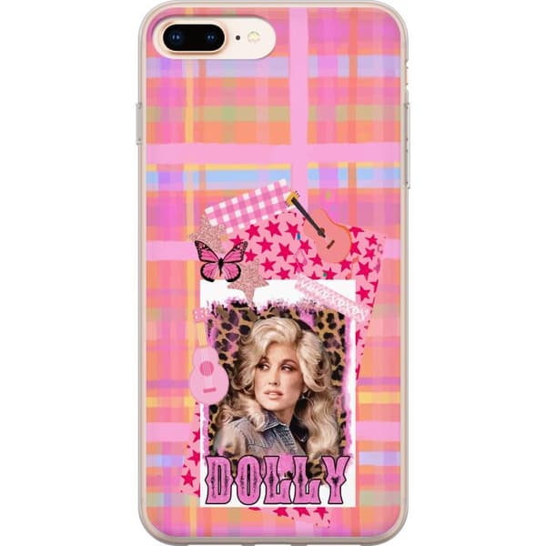 Kompatibelt Mobildeksel til Apple iPhone 7 Plus Dolly Parton rosa countrycollage med gitarr