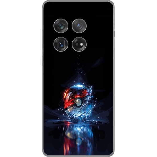 Kompatibelt Mobildeksel til OnePlus 12 Pokéball med refleksjon og blå vann effekter