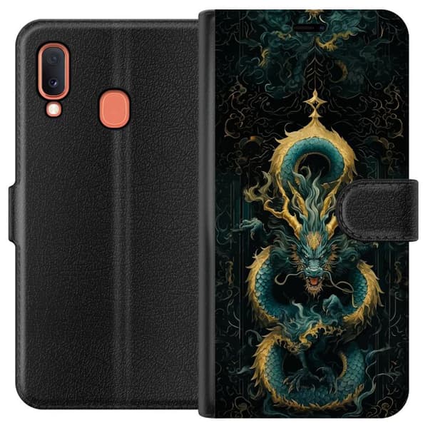 Kompatibel Tegnebogsetui til Samsung Galaxy A20e Asiatisk drake