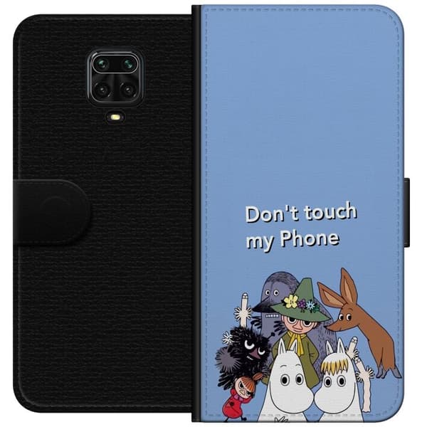 Kompatibel Tegnebogsetui til Xiaomi Redmi Note 9S Klassisk Mumintegning med flere kendte figurer sammen