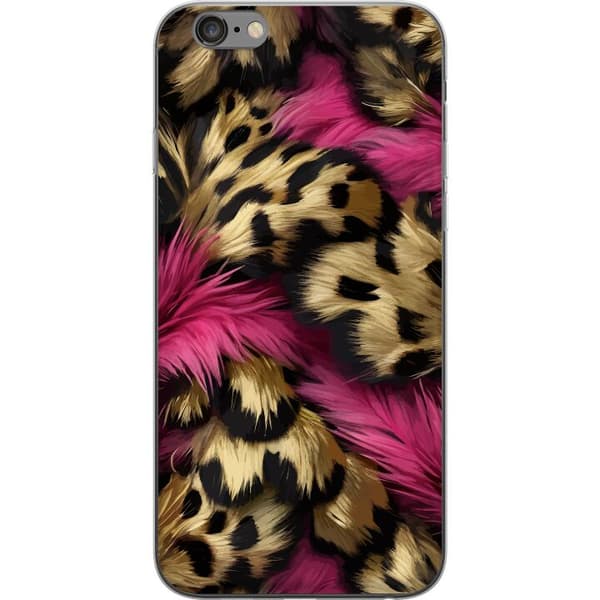Kompatibelt Mobildeksel til Apple iPhone 6 Plus Mykt leopardmønster med rosa detaljer