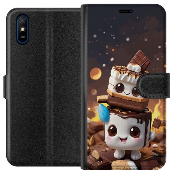 Kompatibel Tegnebogsetui til Xiaomi Redmi 9A Sød dessertdesign med marshmallow