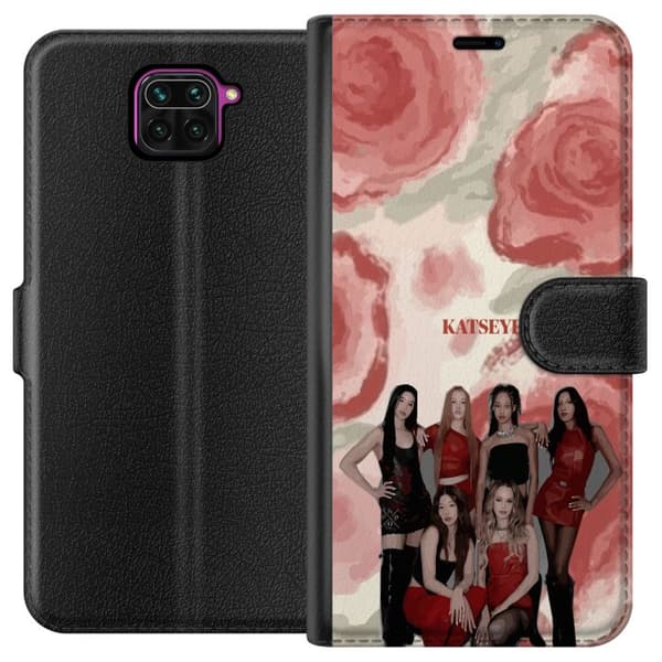 Kompatibelt Lommeboketui til Xiaomi Redmi Note 9 KATSEYE rött grupporträtt