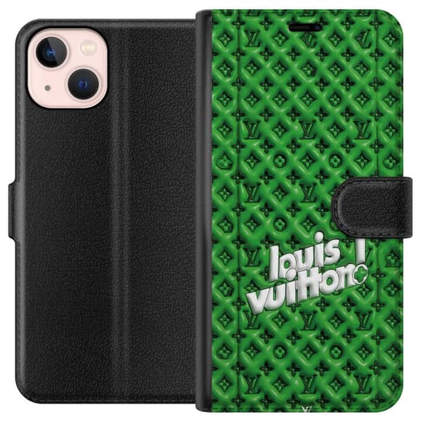 Kompatibelt Lommeboketui til Apple iPhone 13 Grønt luksusmønster med monogram