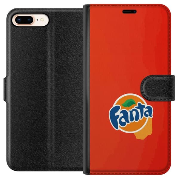 Kompatibelt Lommeboketui til Apple iPhone 8 Plus Stilren appelsinforme design