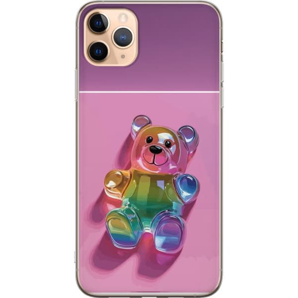 Kompatibelt Mobilskal till Apple iPhone 11 Pro Max Gullig nalledesign med regnbågstema