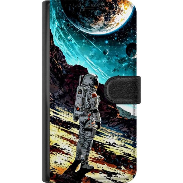 Kompatibel Tegnebogsetui til OnePlus 15R Astronaut i dramatisk rumlandskab med store planeter