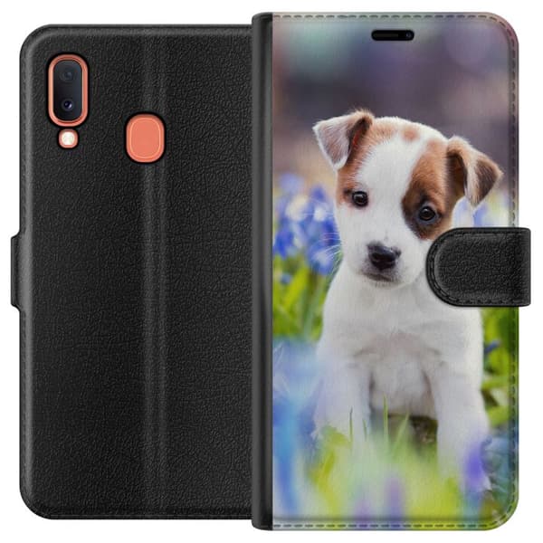 Kompatibelt Plånboksfodral till Samsung Galaxy A20e Hundvalp