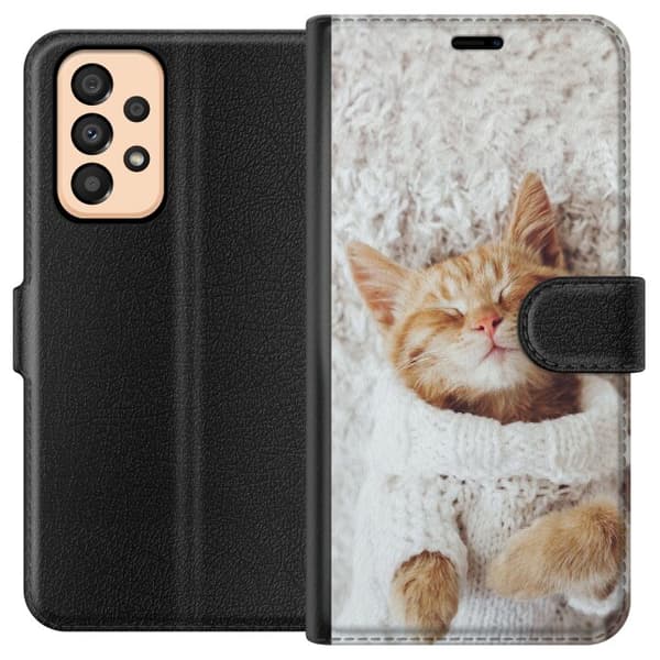 Yhteensopiva Lompakkokotelo Samsung Galaxy A33 5G Kitten Neule