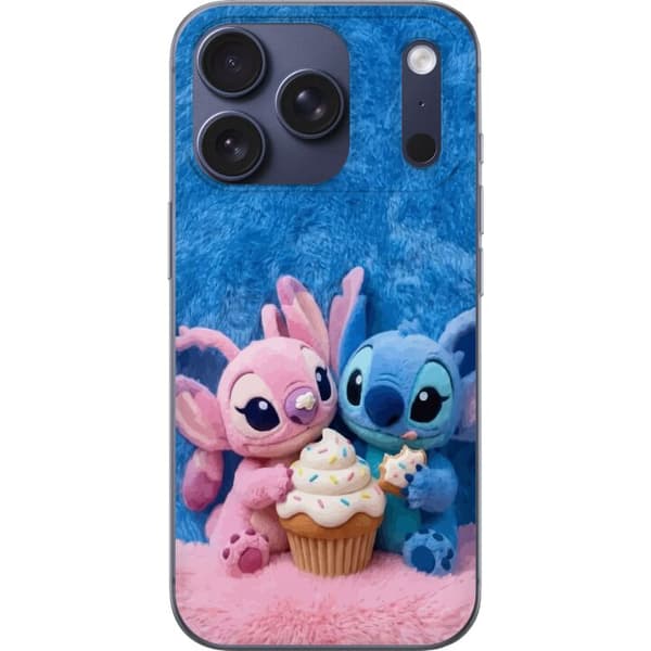Kompatibelt Mobildeksel til Apple iPhone 18 Pro Søte blå og rosa figurer med stor cupcake og strøssel