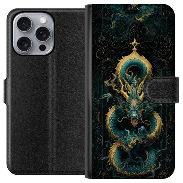 Kompatibel Tegnebogsetui til Apple iPhone 16 Pro Max Asiatisk drake