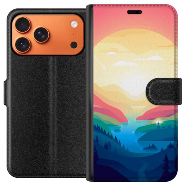 Kompatibelt Lommeboketui til Apple iPhone 17 Pro Max Rosa horisont
