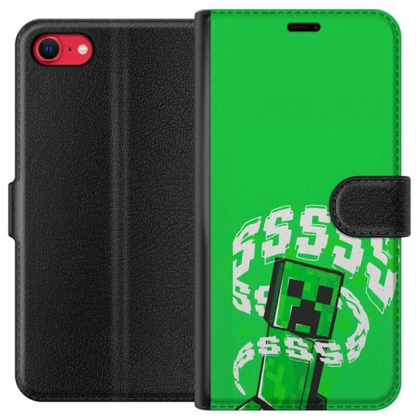 Yhteensopiva Lompakkokotelo Apple iPhone 7 Grön pixelfigur