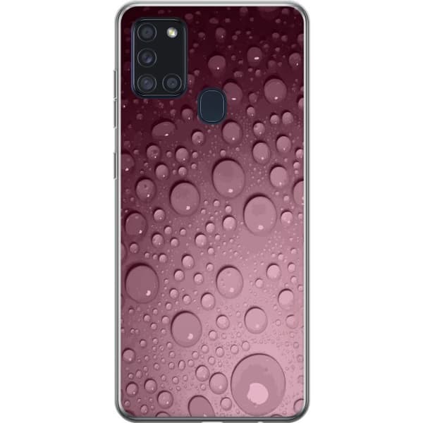 Kompatibelt Mobildeksel til Samsung Galaxy A21s Rosa vattendroppar