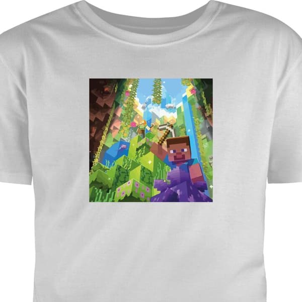 T-skjorte for Barn Grå 5-6 År Minecraft Minecraft Grå 5-6 År