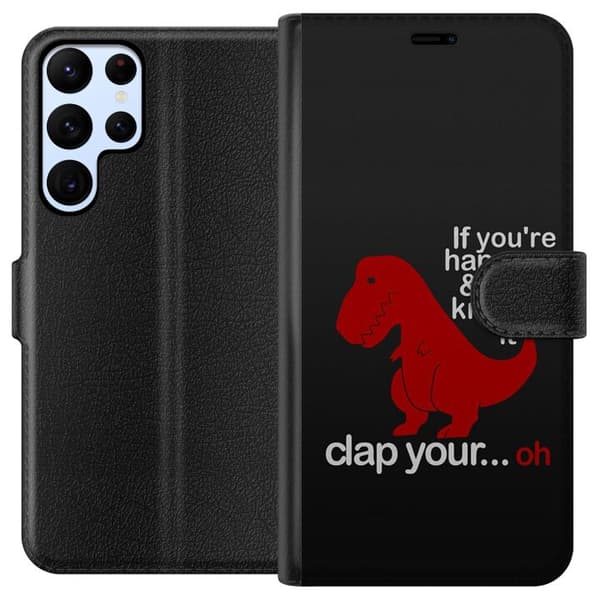 Kompatibel Tegnebogsetui til Samsung Galaxy S22 Ultra 5G Dinosaur