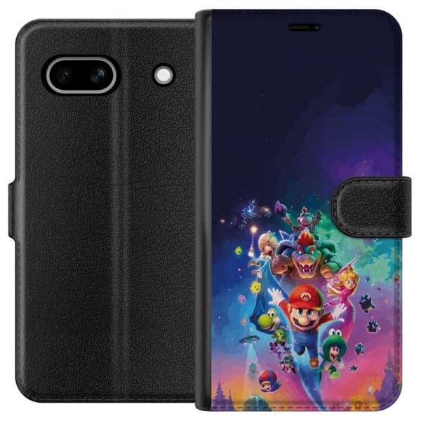 Kompatibel Tegnebogsetui til Google Pixel 7a Farverigt Super Mario-spilmotiv