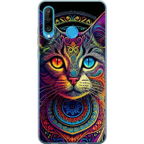 Kompatibelt Mobilskal till Huawei P30 lite Katt