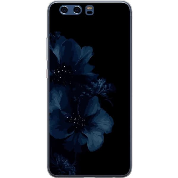 Kompatibelt Mobildeksel til Huawei P10 Mörkblå blommor