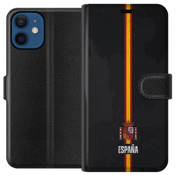 Kompatibel Tegnebogsetui til Apple iPhone 12 mini Stilfuldt design med Spaniens flag