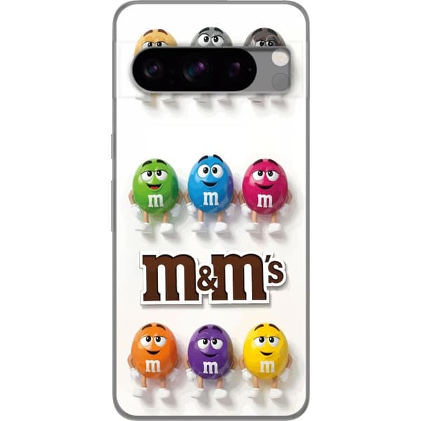 Kompatibelt Mobildeksel til Google Pixel 8 Pro Leken M&amp;M's-design med fargerike figurer