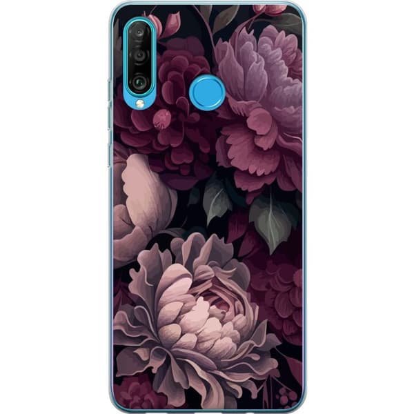Kompatibelt Mobilskal till Huawei P30 lite Blommor