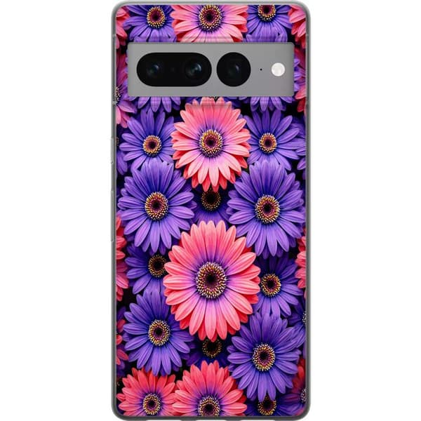 Kompatibelt Mobilskal till Google Pixel 7 Pro Lila och rosa blommor