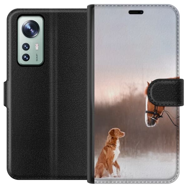 Kompatibel Tegnebogsetui til Xiaomi 12 Hest & Hund