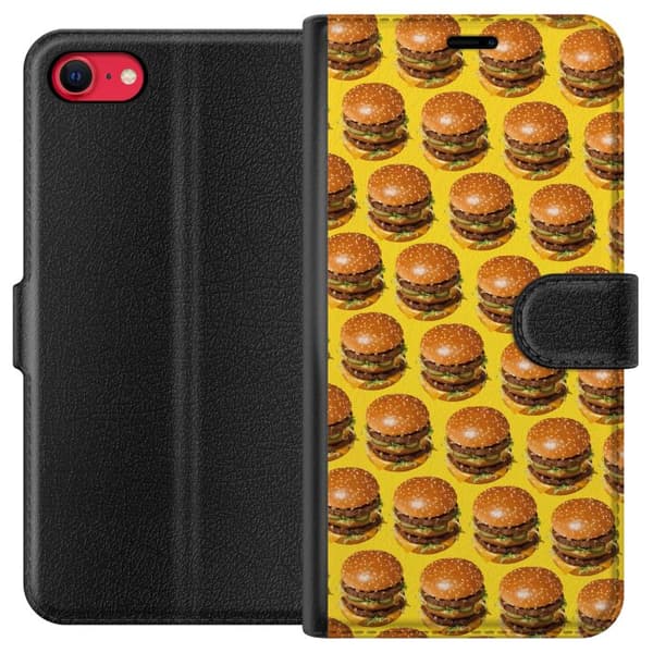 Kompatibel Tegnebogsetui til Apple iPhone SE (2022) Grafisk hamburgermønster til madelskere