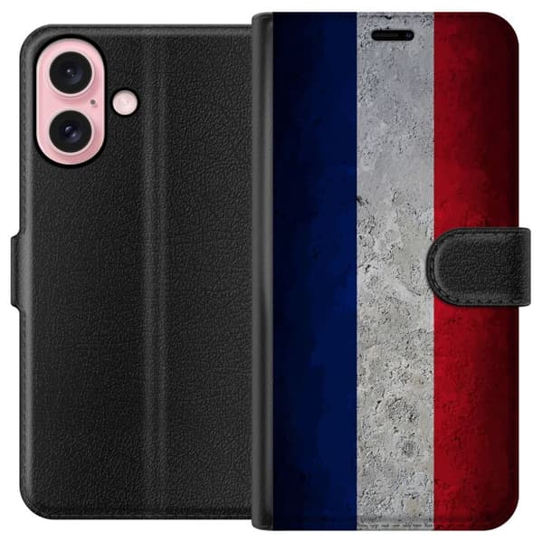 Kompatibel Tegnebogsetui til Apple iPhone 16 Renset fransk flagdesign