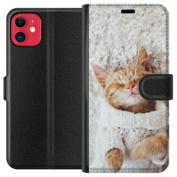 Kompatibelt Plånboksfodral till Apple iPhone 11 Kitty Sweater