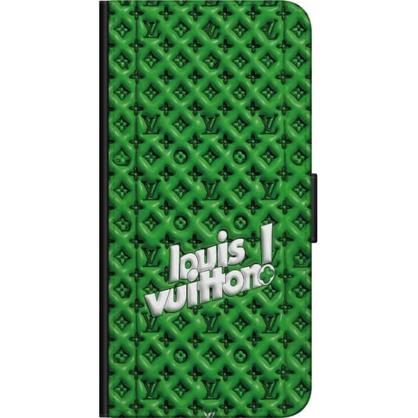 Kompatibel Tegnebogsetui til Samsung Galaxy Alpha Grønt luksusmønster med monogram