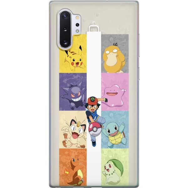 Kompatibelt Mobildeksel til Samsung Galaxy Note10+ Fargerike tegnede figurer i en nostalgisk samlingdesign
