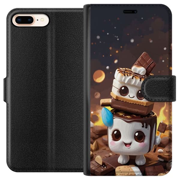 Kompatibelt Plånboksfodral till Apple iPhone 8 Plus Sött dessertdesign med marshmallow