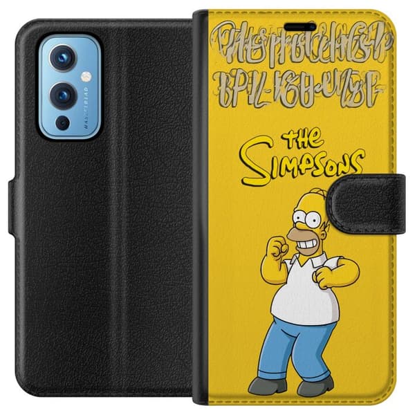 Kompatibel Tegnebogsetui til OnePlus 9 Homer Simpson i klassisk positur mod gul baggrund