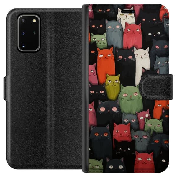 Kompatibelt Plånboksfodral till Samsung Galaxy S20+ Katter