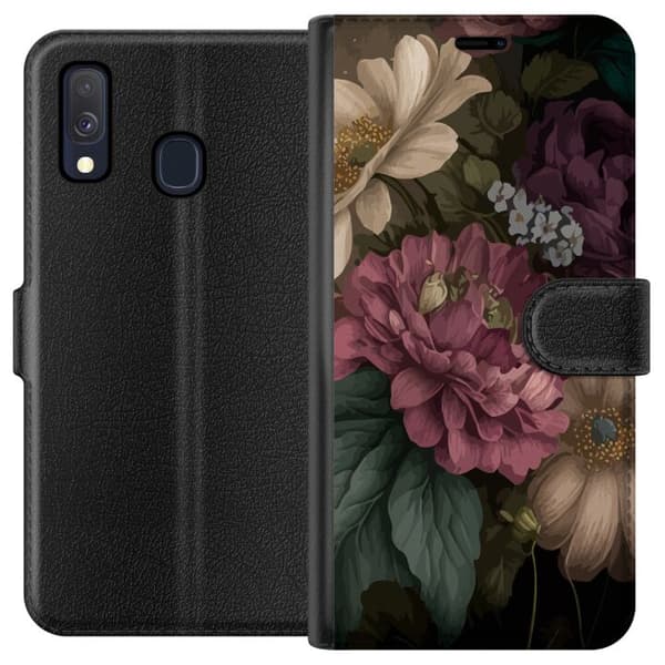 Kompatibelt Plånboksfodral till Samsung Galaxy A40 Blommor