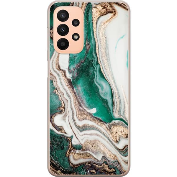 Kompatibelt Mobilskal till Samsung Galaxy A23 Grön / Guld marmor