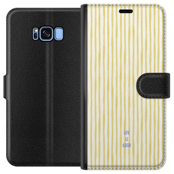 Kompatibel Tegnebogsetui til Samsung Galaxy S8 Rent design med bløde akvarelstriber
